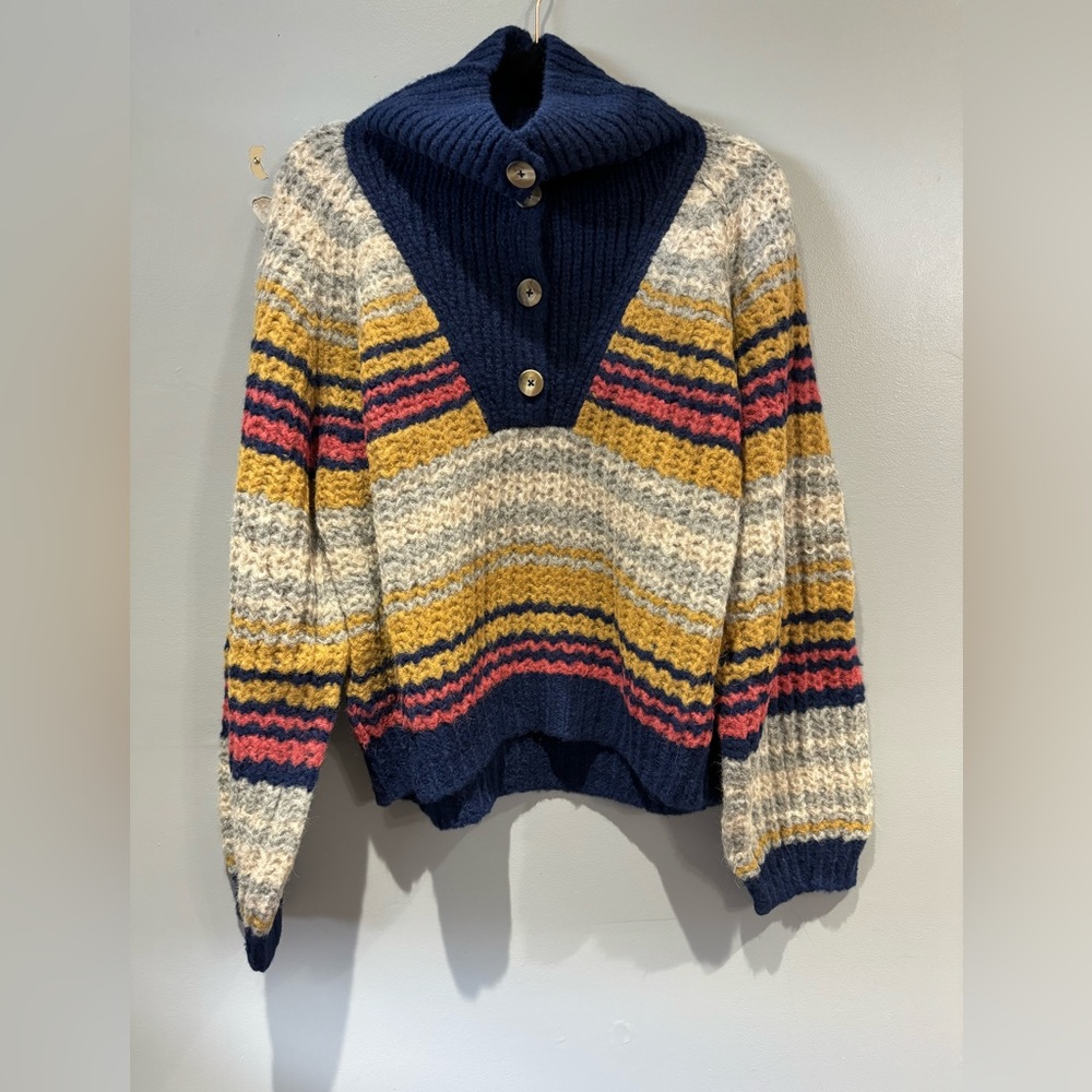 MOTHER NWT Winds Of Change Buttoned Collar Jumper Alpaca Wool Sweater - Size L